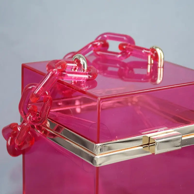 Pink Acrylic Transparent Handbag